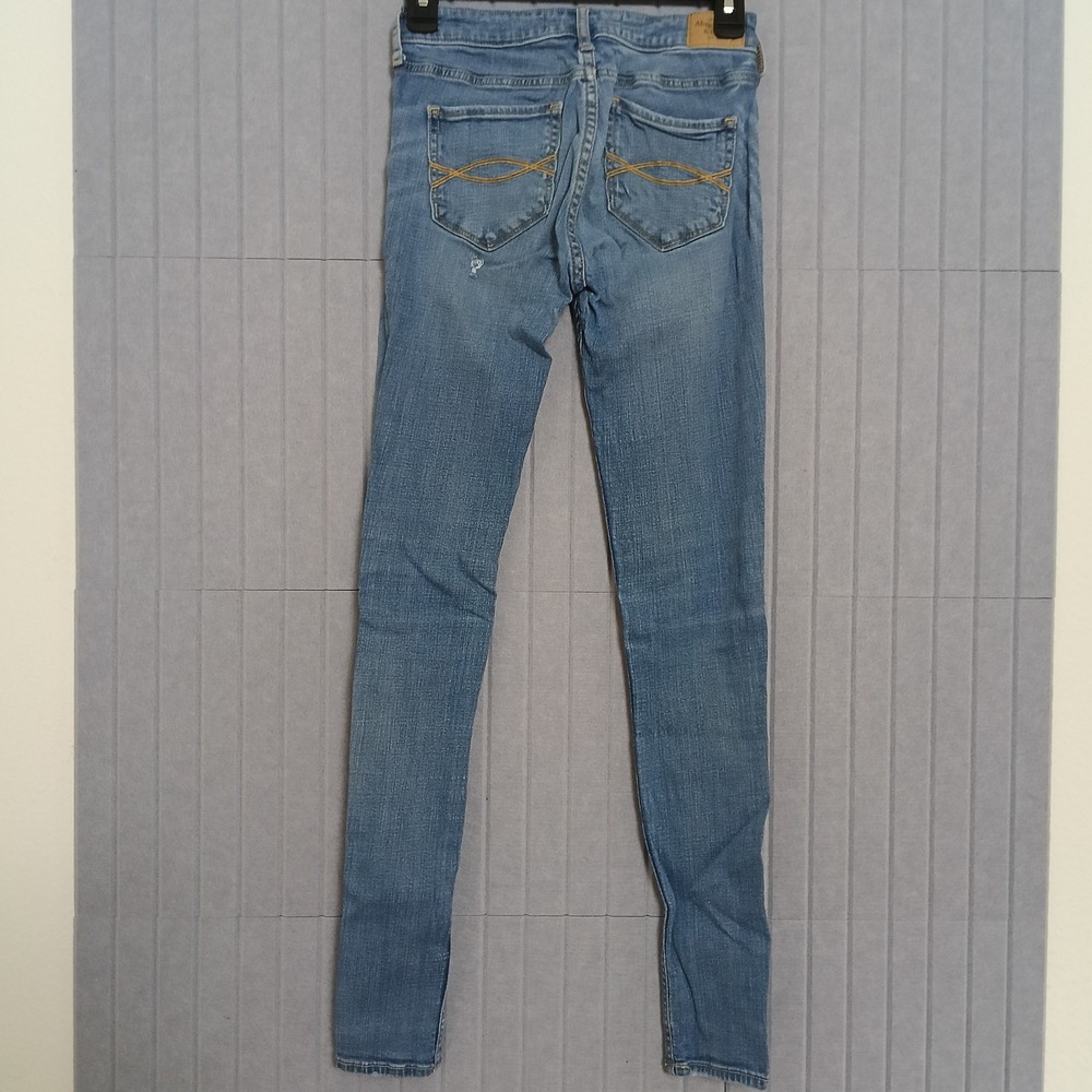 Abercrombie & Fitch Super Skinny Jeans Womens 0R Blue Good Low Rise Stretch - Picture 2 of 7